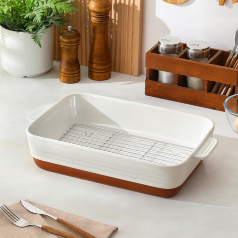 Elegant khaki and white aesthetic for stylish serving