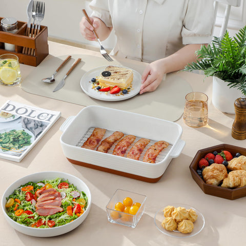 MALACASA Tara smooth glaze resists stains and cleans easily