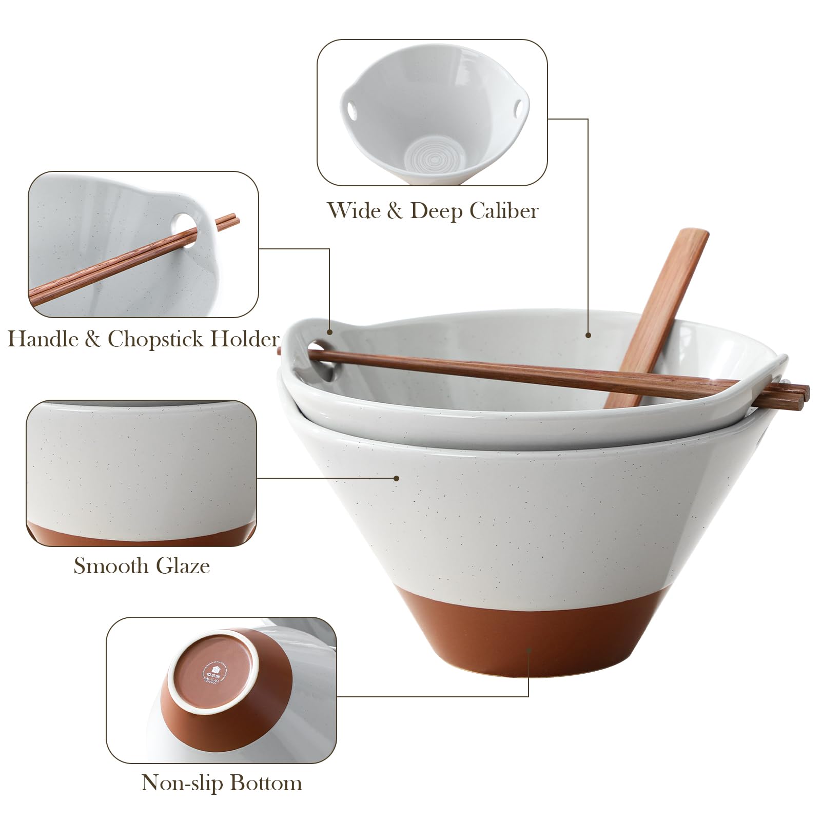 Exclusive MALACASA Tara bowl handle design enables easy lifting