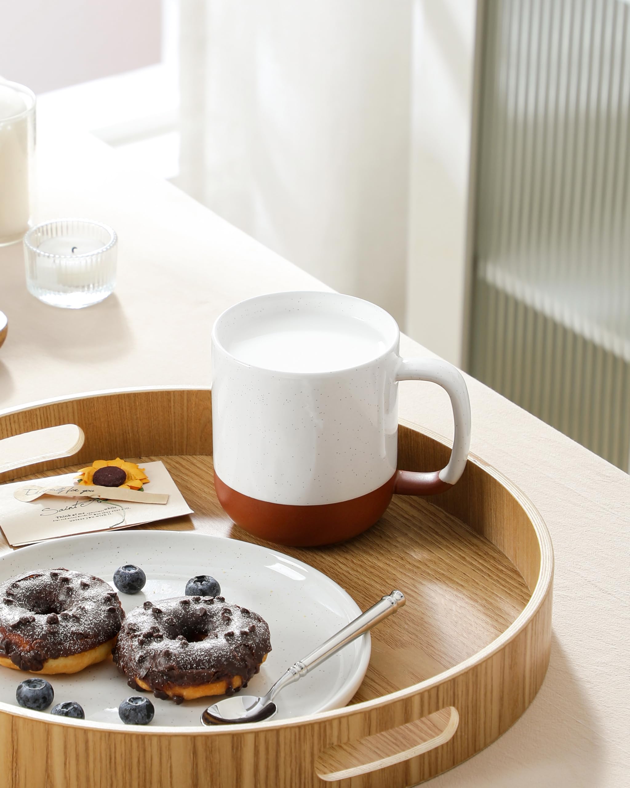 MALACASA Tara Khaki White glaze adds warm charm to tableware.