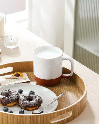 MALACASA Tara Khaki White glaze adds warm charm to tableware.