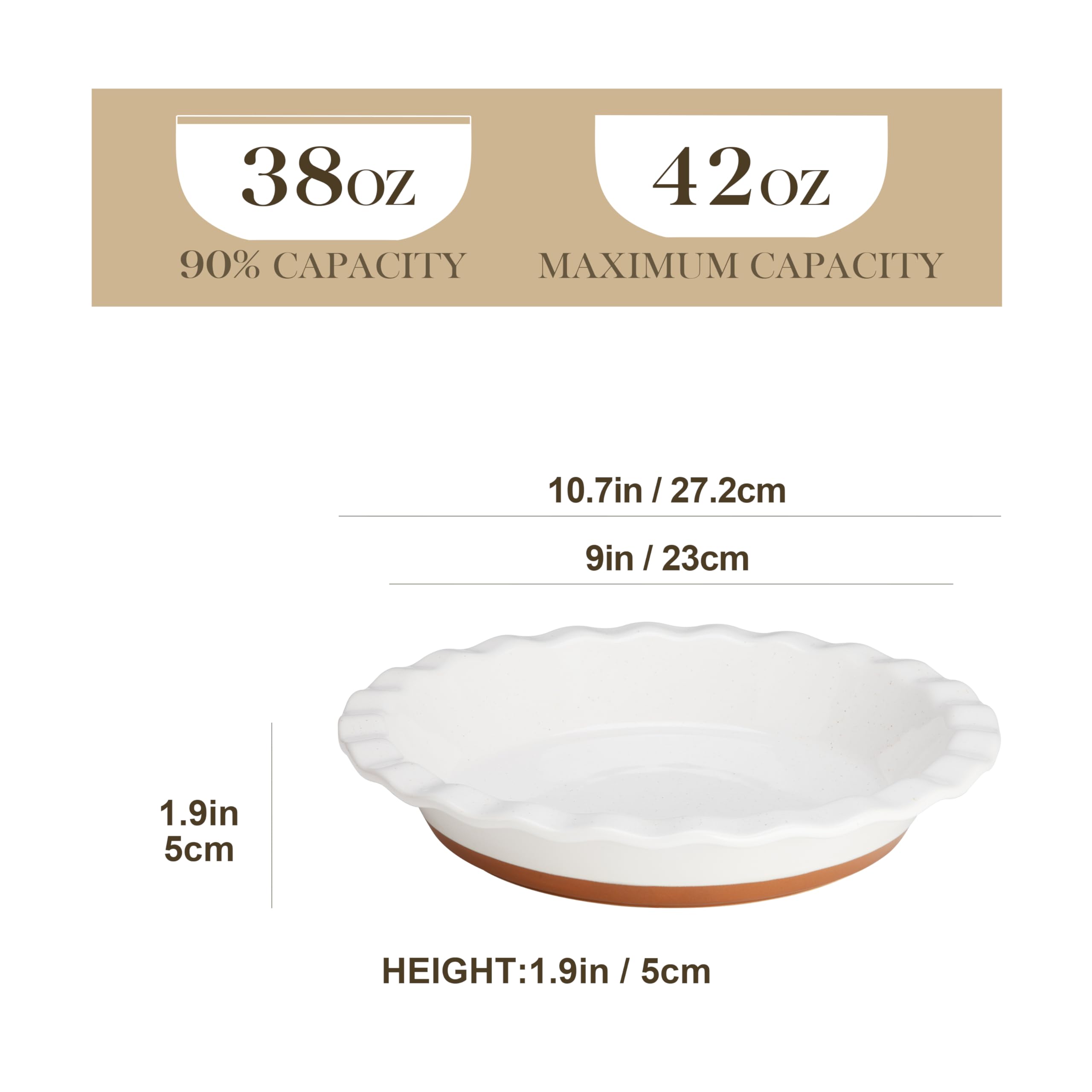 MALACASA Tara pie pan interior with sesame glaze ensures easy release and quick cleanup.