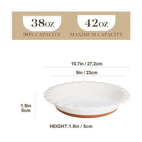 MALACASA Tara pie pan interior with sesame glaze ensures easy release and quick cleanup.