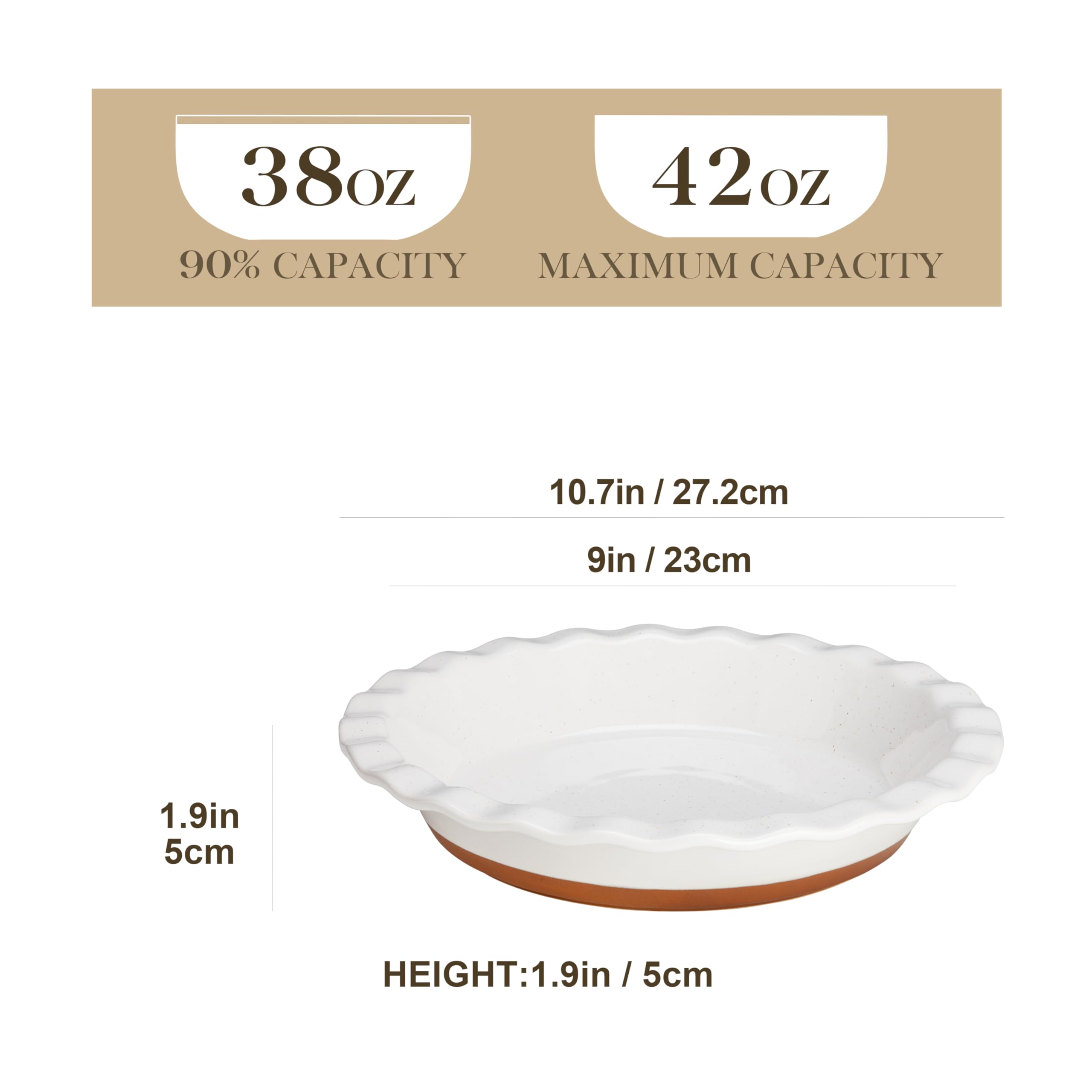 MALACASA Tara pie pan with fluted edge design for visually appealing crusts.