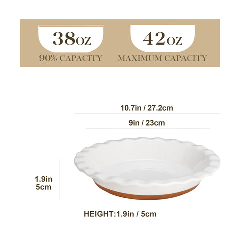 MALACASA Tara pie pan with fluted edge design for visually appealing crusts.