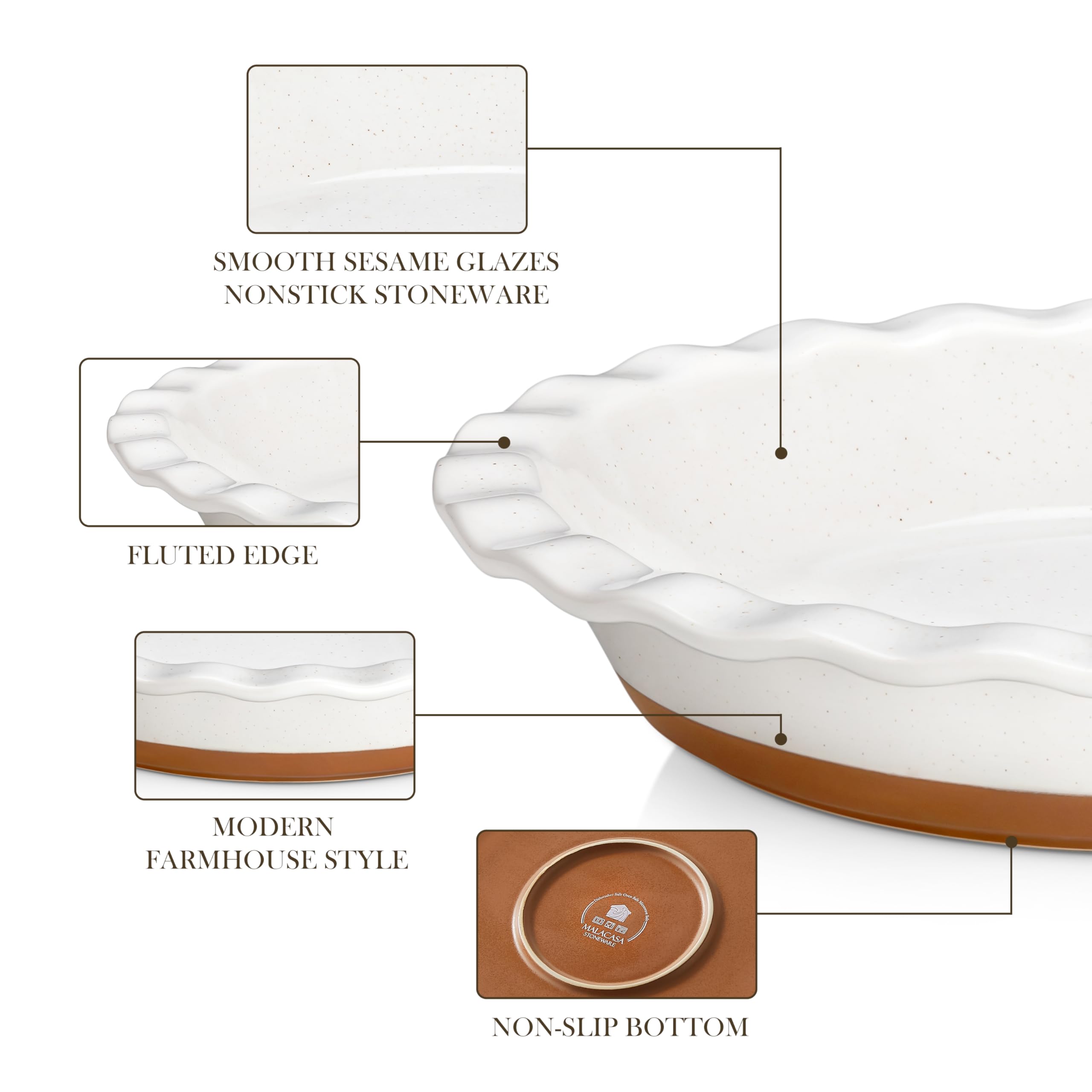MALACASA Tara pie pan set of 2 saves space and supports multiple recipes.