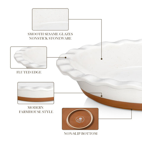 MALACASA Tara pie pan set of 2 saves space and supports multiple recipes.