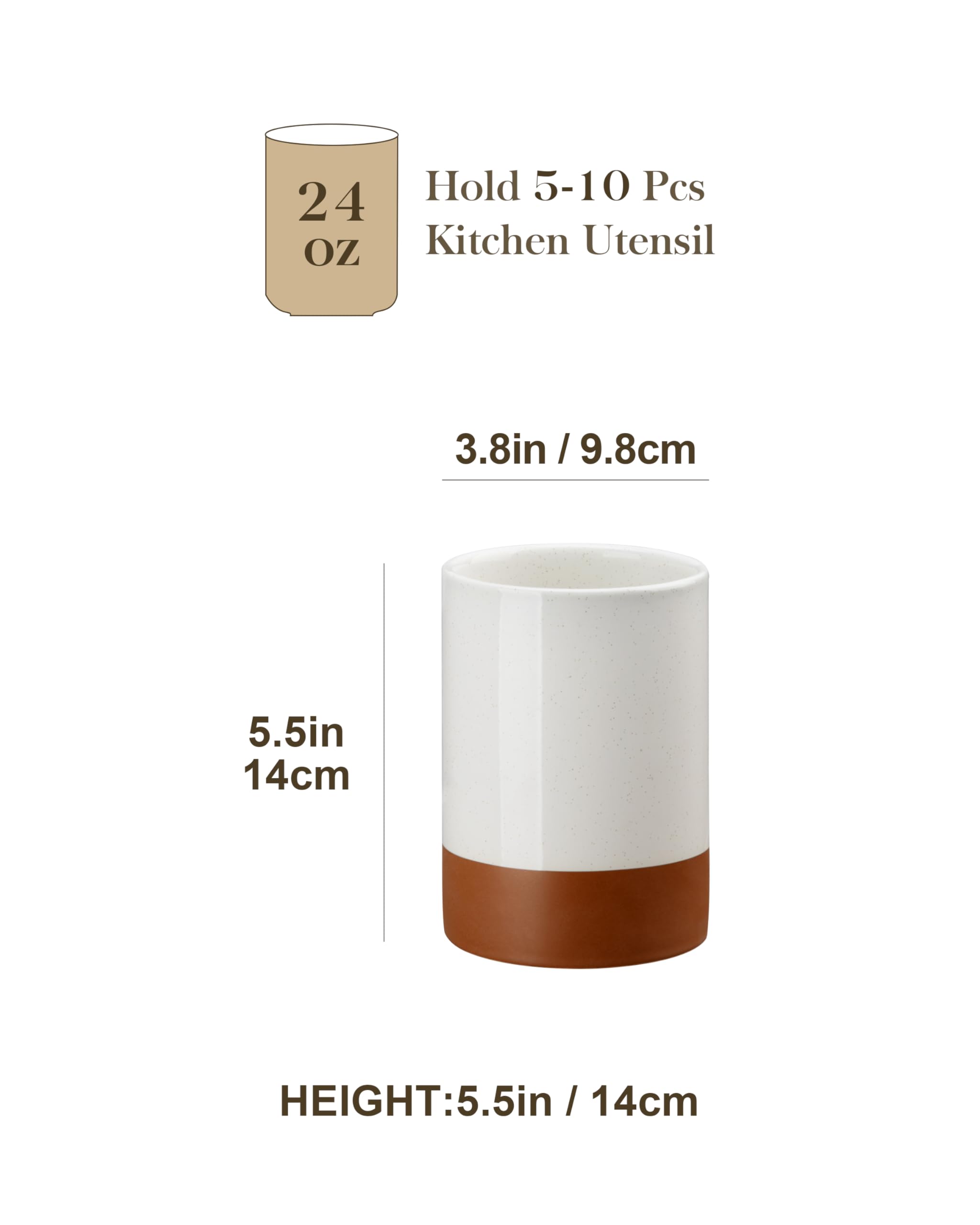 MALACASA TARA premium ceramic utensil holder with durable build for busy kitchens