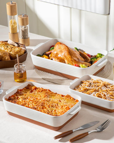MALACASA Tara stackable casserole dishes save cabinet space for easy storage