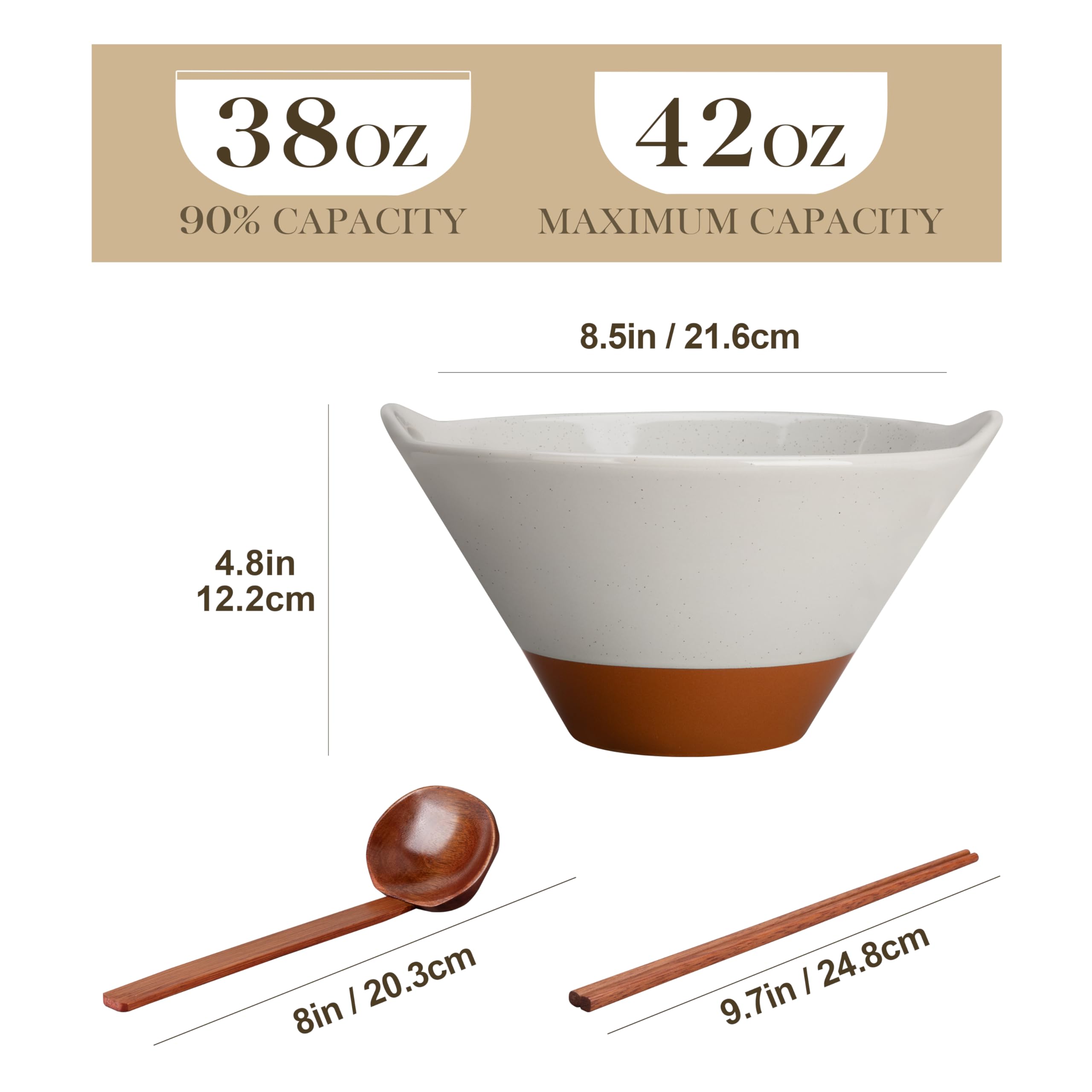 MALACASA Tara wooden spoon included for easy broth scooping