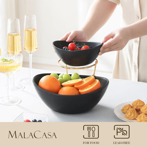 MALACASA upper dip bowl 20oz showcases sauces beside crispy chips.