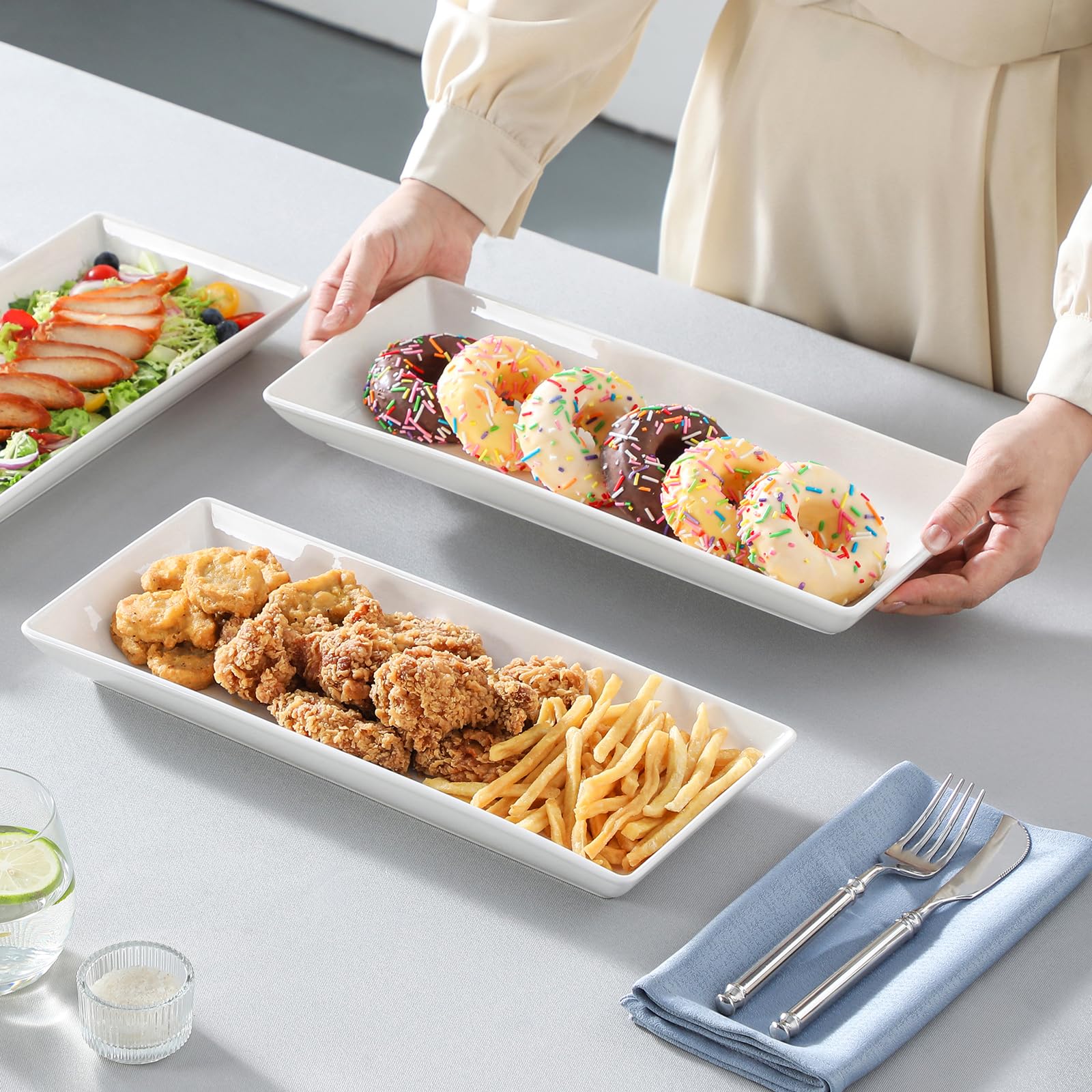 MALACASA versatile serving platters for desserts, appetizers, or cosmetics.