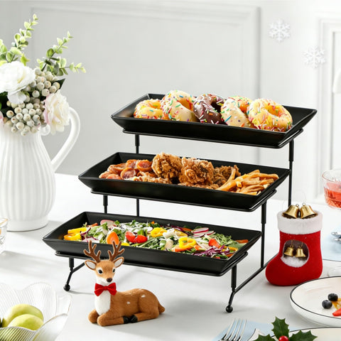 MALACASA white ceramic trays display treats with a clean, elegant look.
