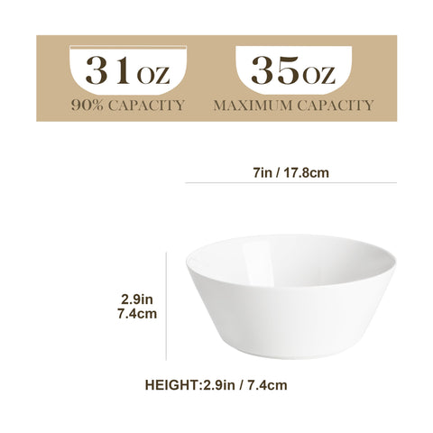 MALACASA white porcelain bowls arranged for versatile daily meals