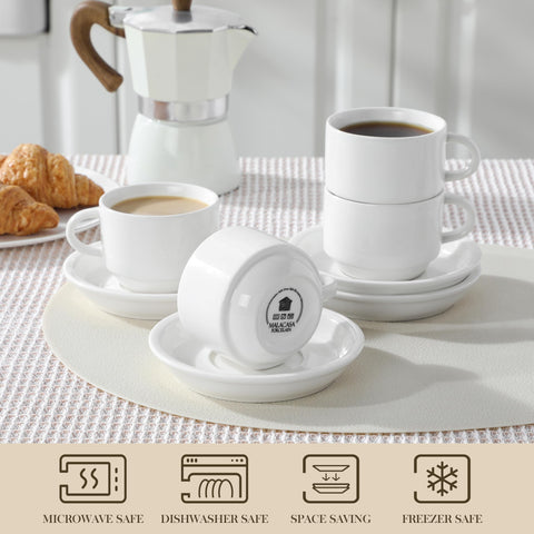 MALACASA white porcelain espresso cups add minimalist charm to your kitchen