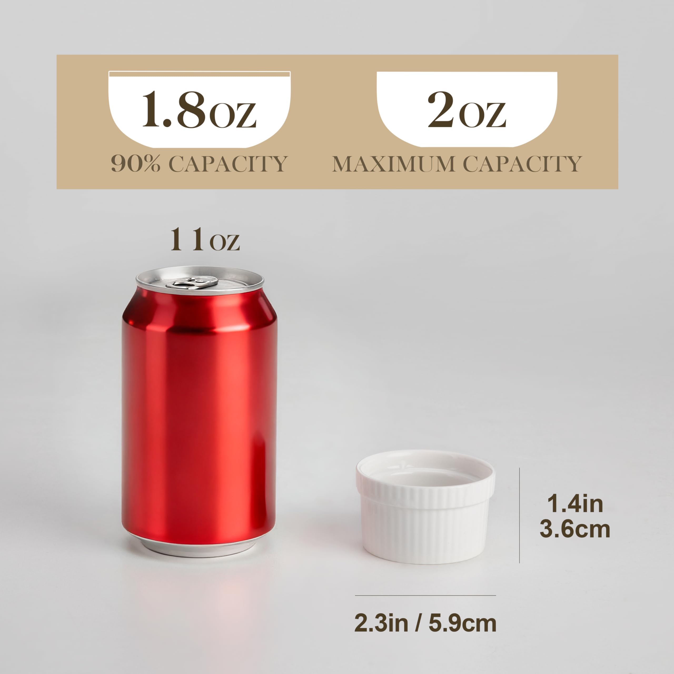 Malacasa white ramekins stackable for compact storage and easy serving at gatherings.
