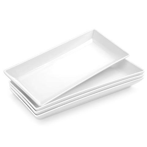 MALACASA white rectangular serving platter 14in for stylish entertaining