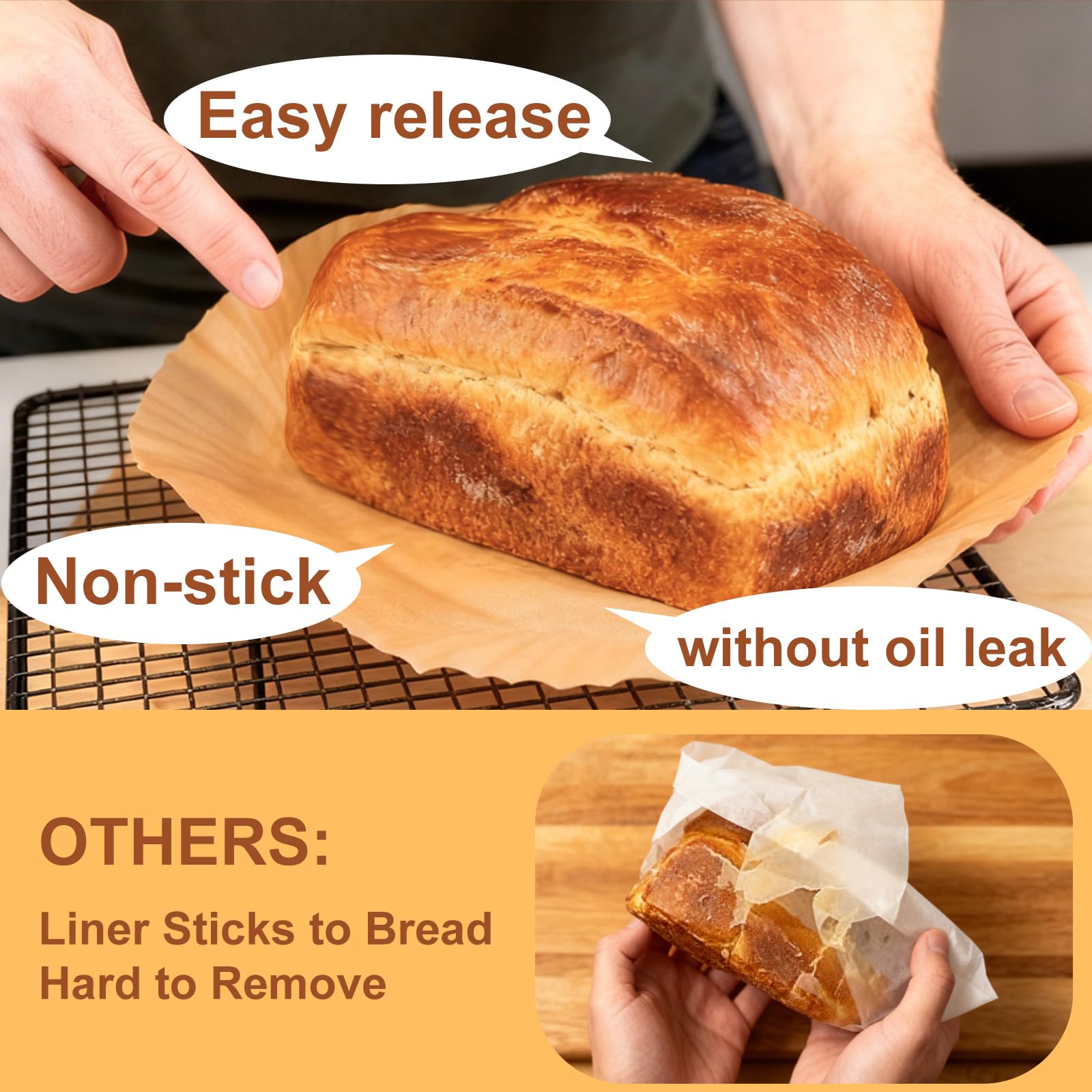 Malarpon oven-safe bread pan liners withstand high heat