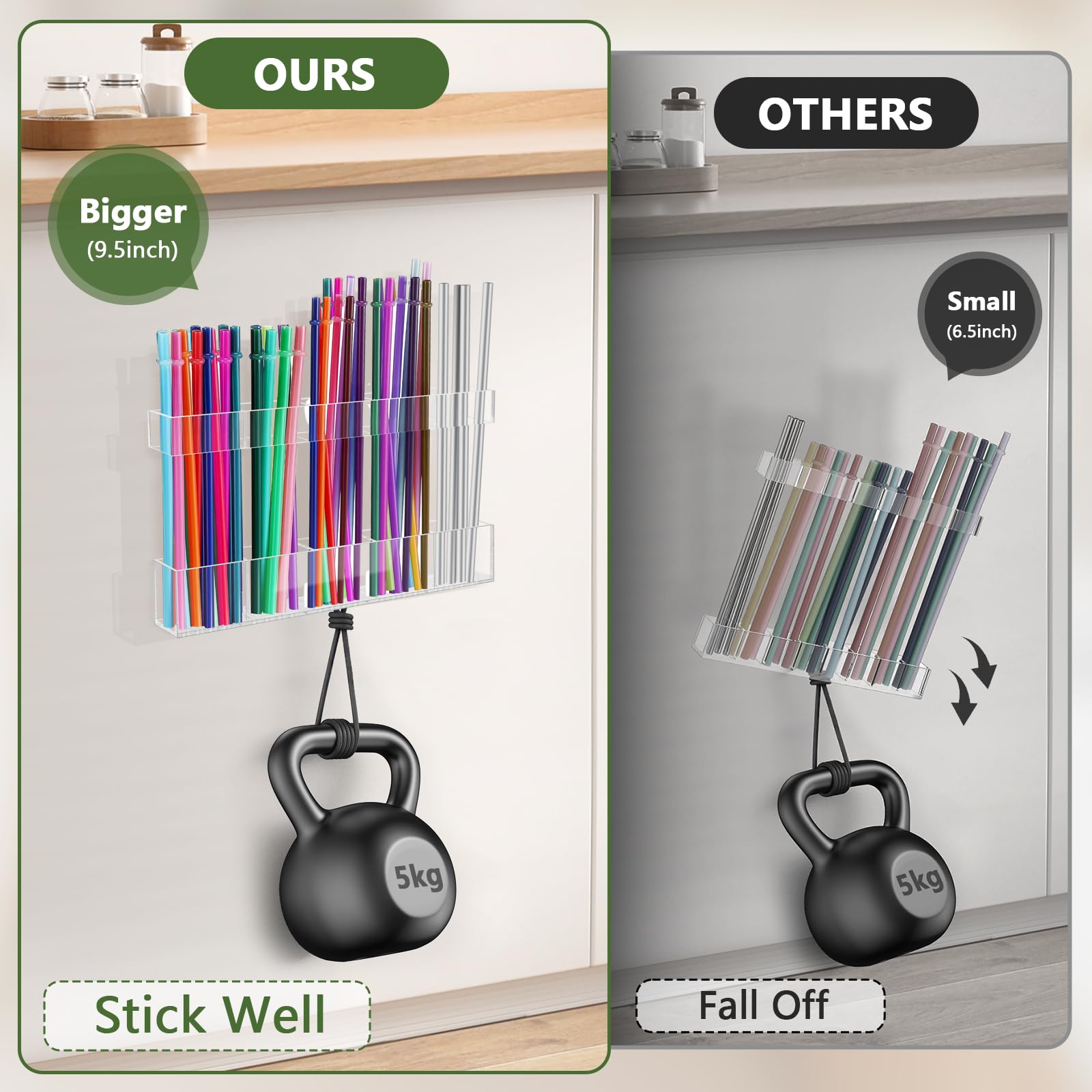 Malldii straw holder with drainage holes to support quick drying after washing.