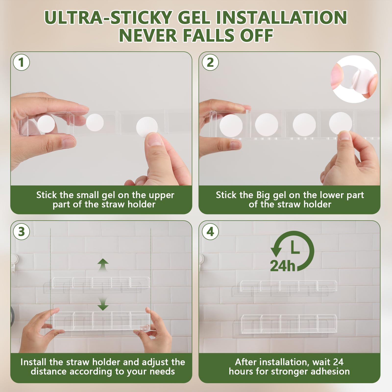Malldii nano gel pads secure mounting for a stable cabinet-door organizer.