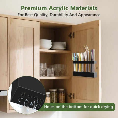 Malldii split-design with adjustable height fits various straw lengths.