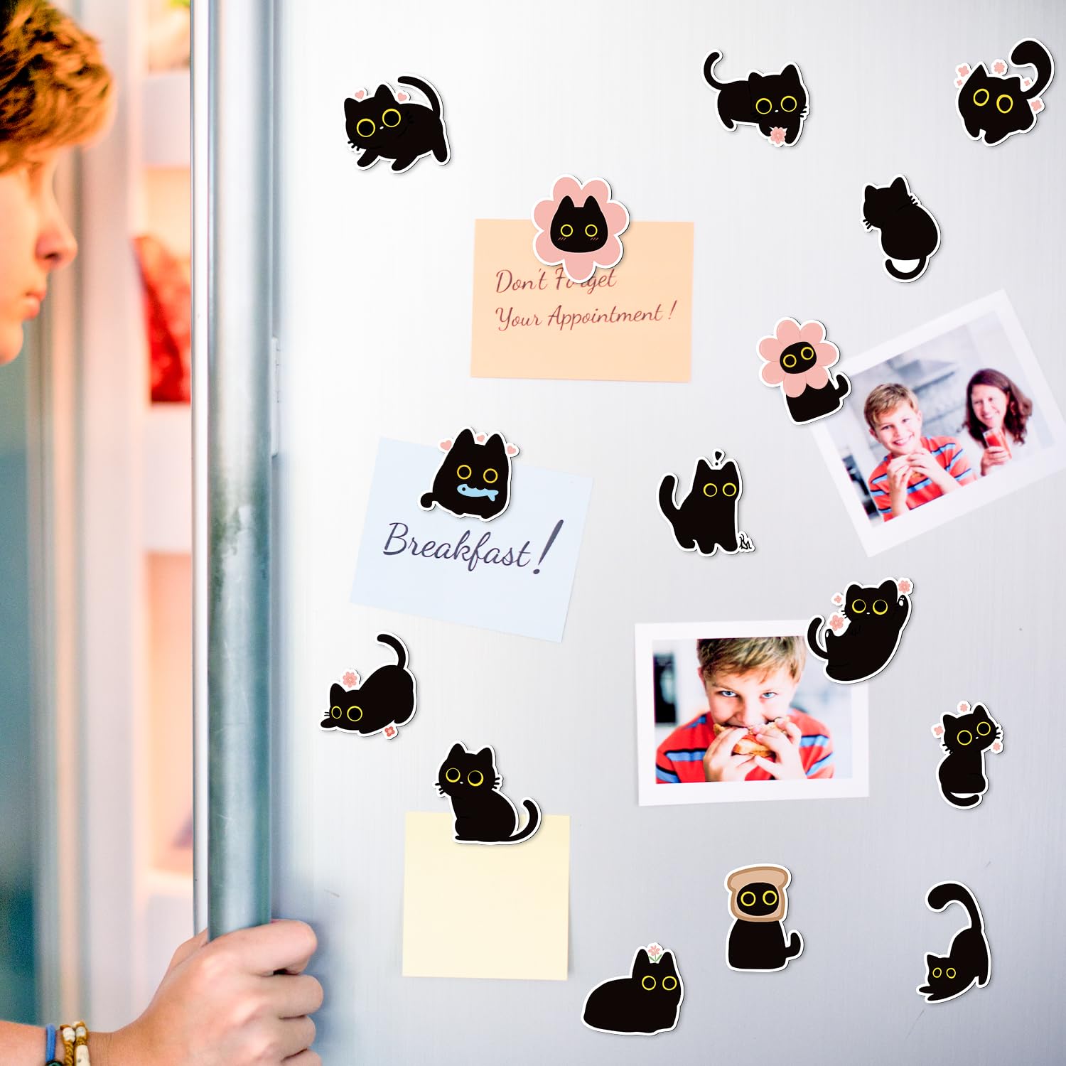 MALLMALL6 playful cat fridge magnet expressions brighten daily home or office.