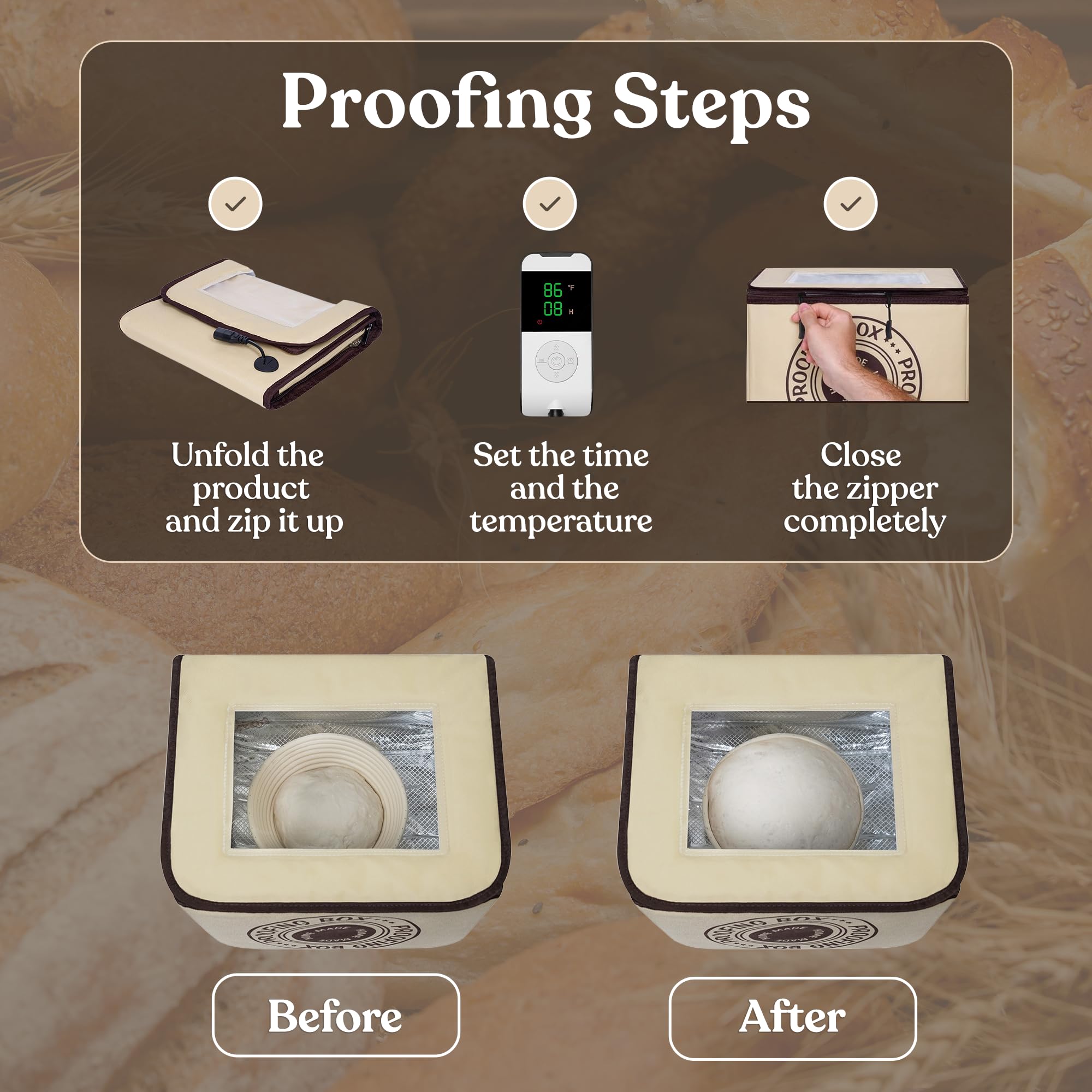 Mallroof Bread Proofing Box versatile for yogurt, sourdough, and kombucha fermentation.