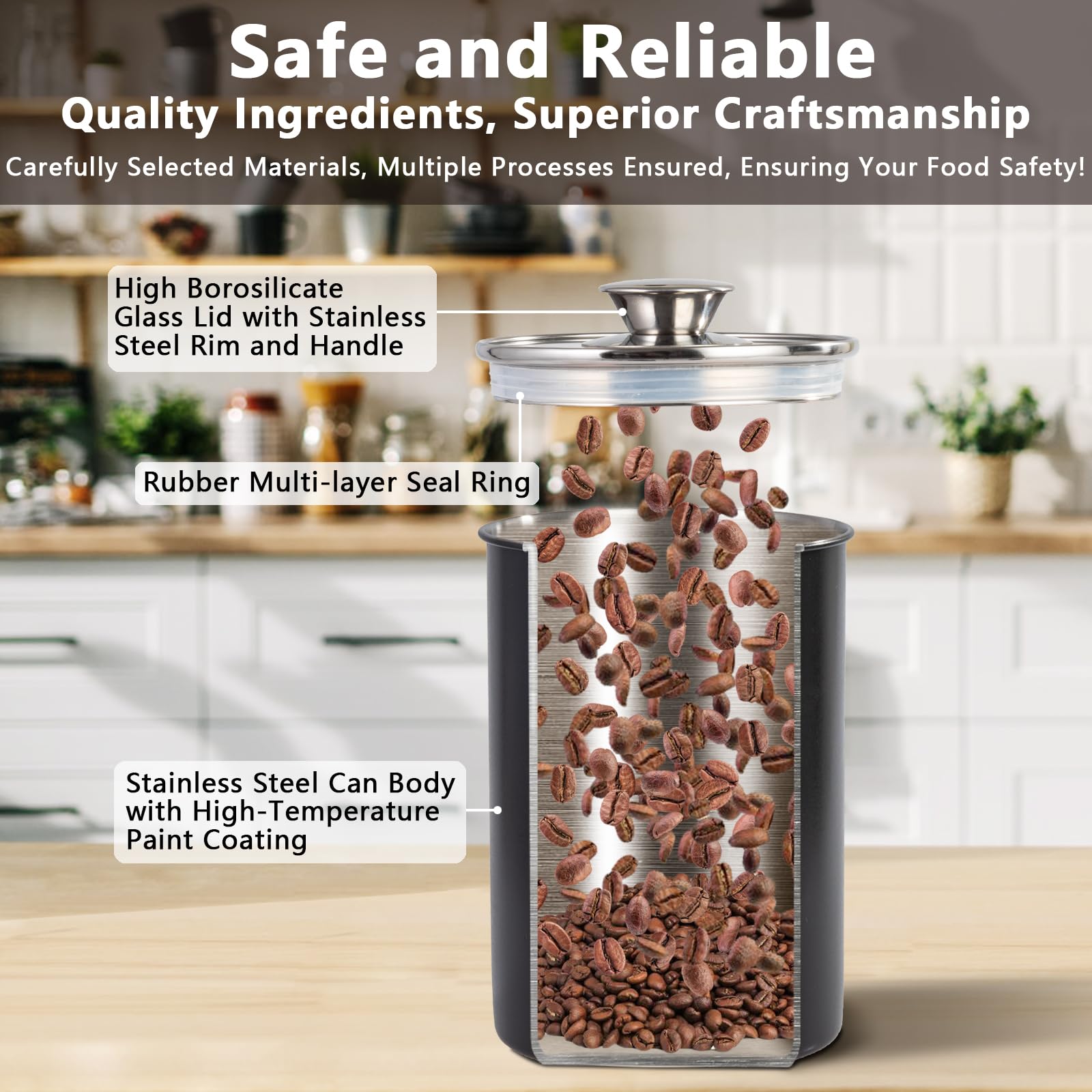 Malmo canister set clear window content view helps you spot remaining supplies quickly