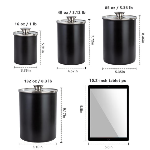 Malmo canister set glass lid closeup reveals transparent seal for easy content identification