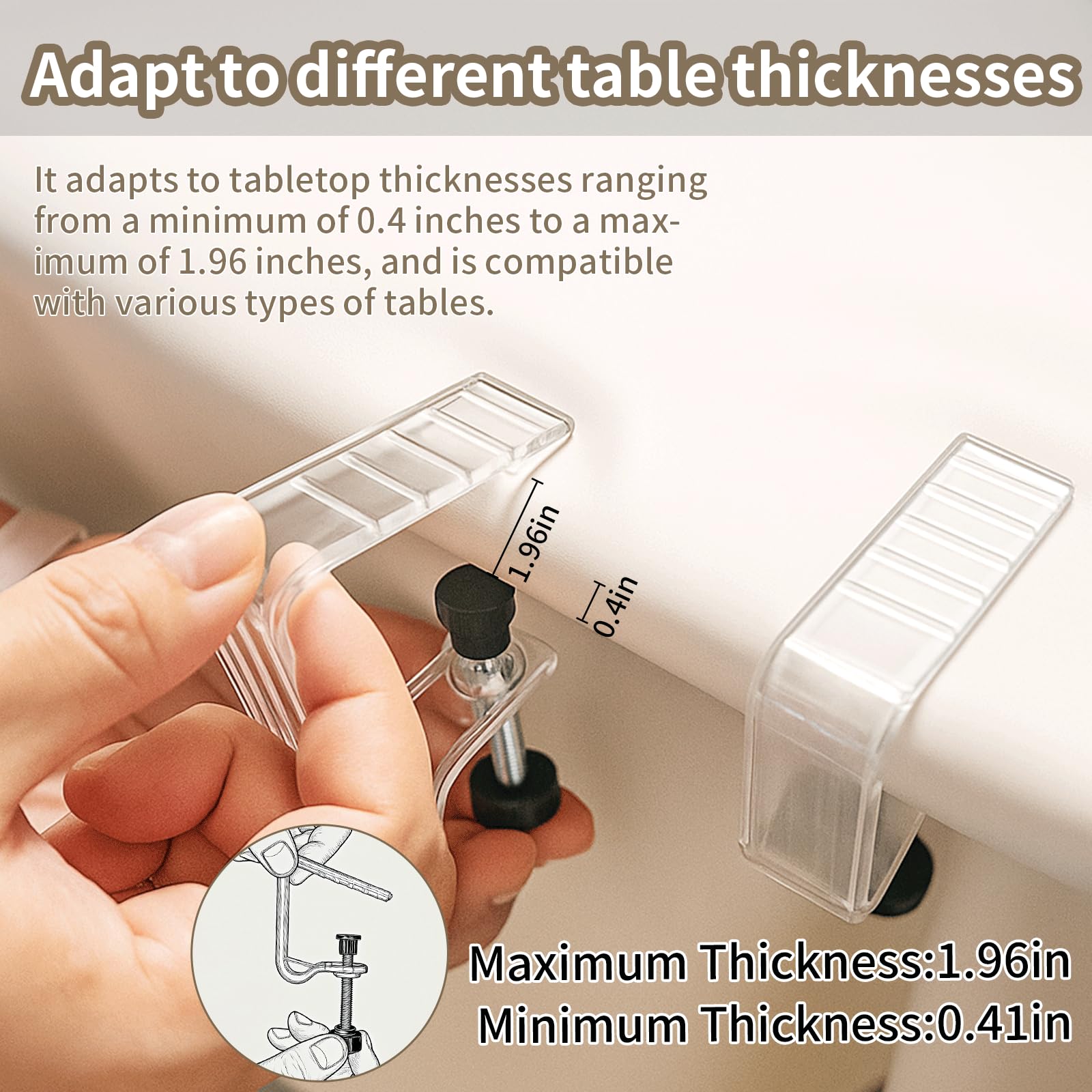 MALOGRILL clip-on table-edge grip prevents slipping in breezy settings.