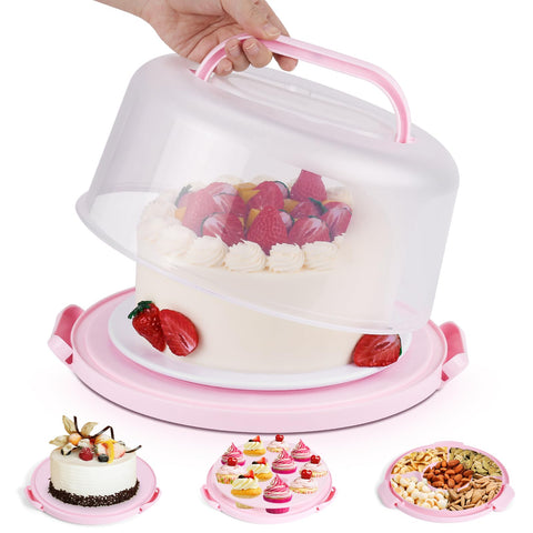 Mamajardin cake container with lid and handles for secure transport