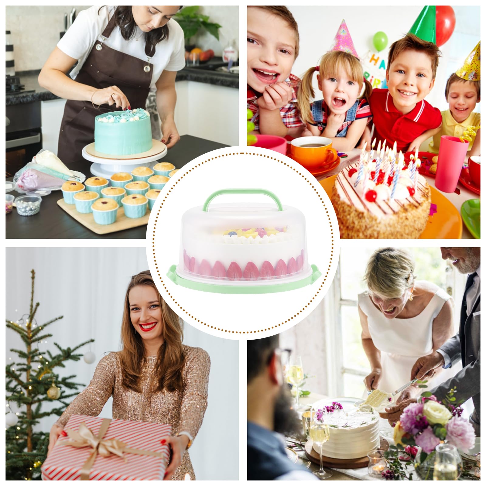 Mamajardin clear cover highlights decorated cakes while protecting from dust.