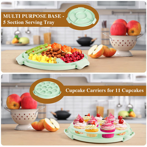 Mamajardin detachable cupcake carrier fits up to 11 cupcakes for on-the-go.