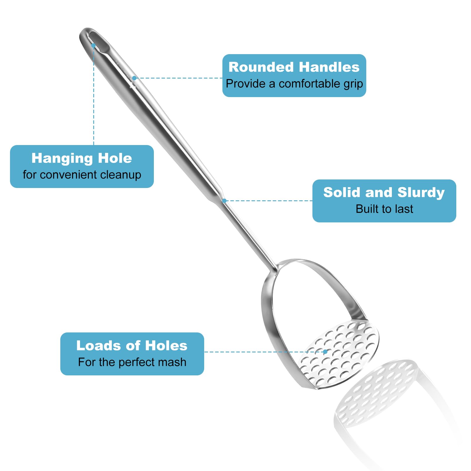 Mamajardin masher with mirror finish adds sleek style to kitchen prep
