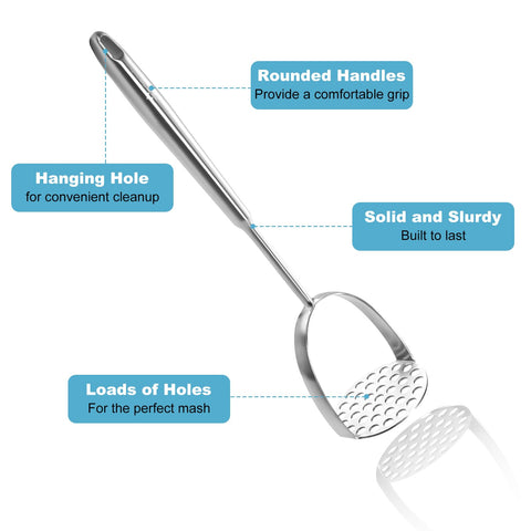 Mamajardin masher with mirror finish adds sleek style to kitchen prep