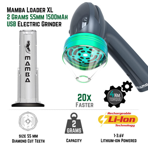 Mamba grinder with metal head for fast, fresh aroma extraction