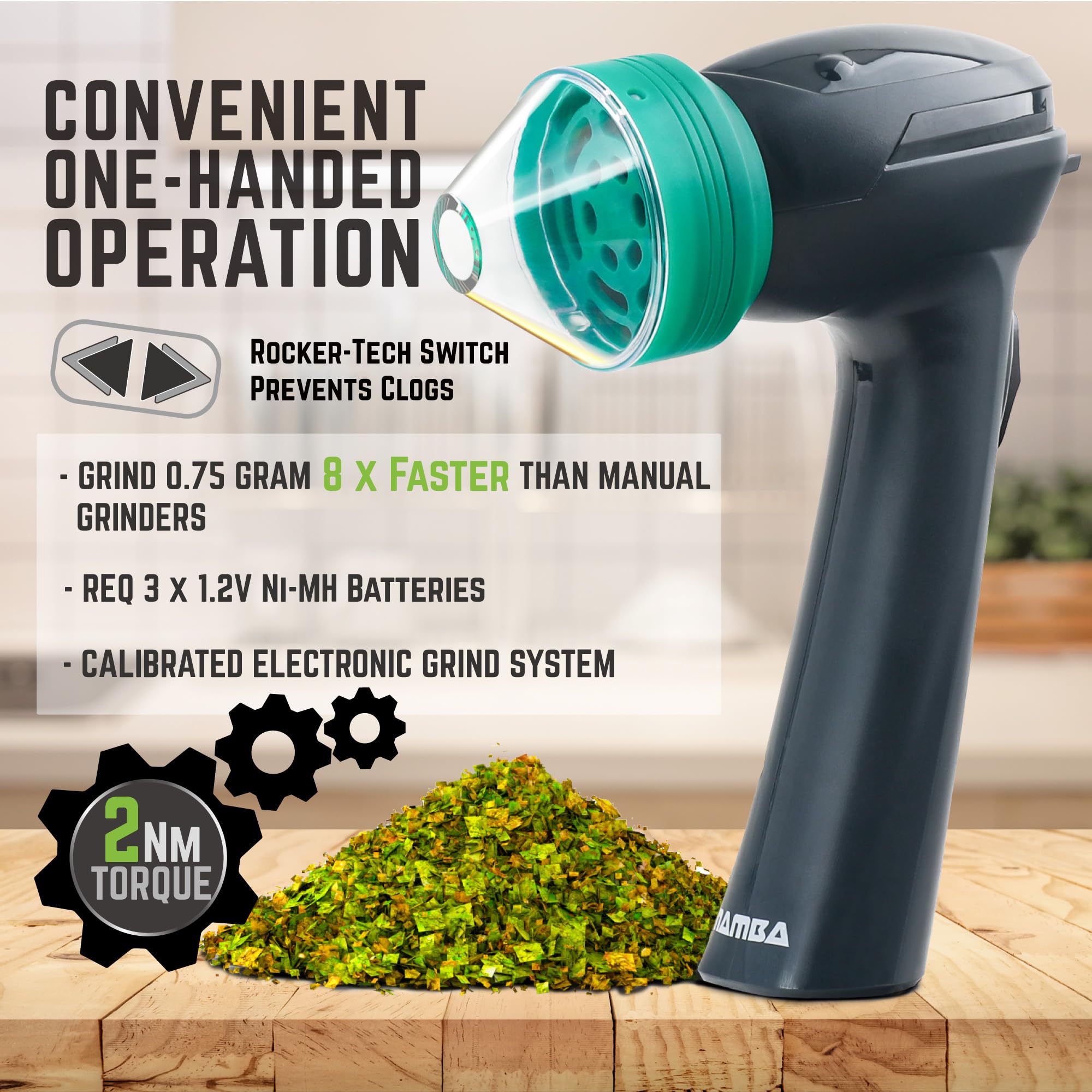 Mamba Lite clear spout demonstrates mess free dispensing and portion control