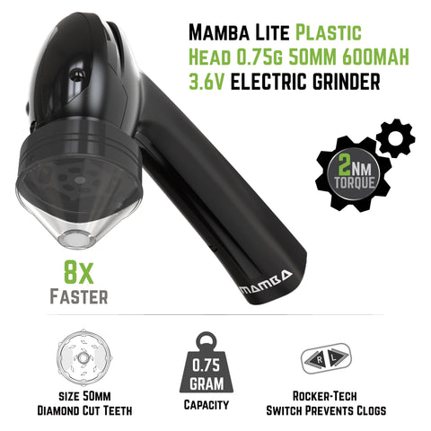 Mamba Lite compact design with durable plastic head for portability.