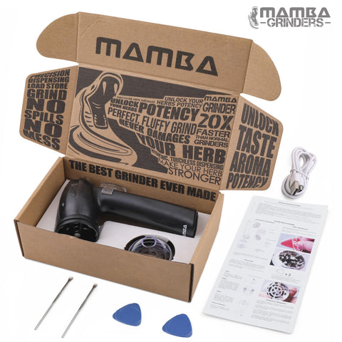 Mamba Lite kitchen spice mill ideal for basil, coriander, oregano prep.