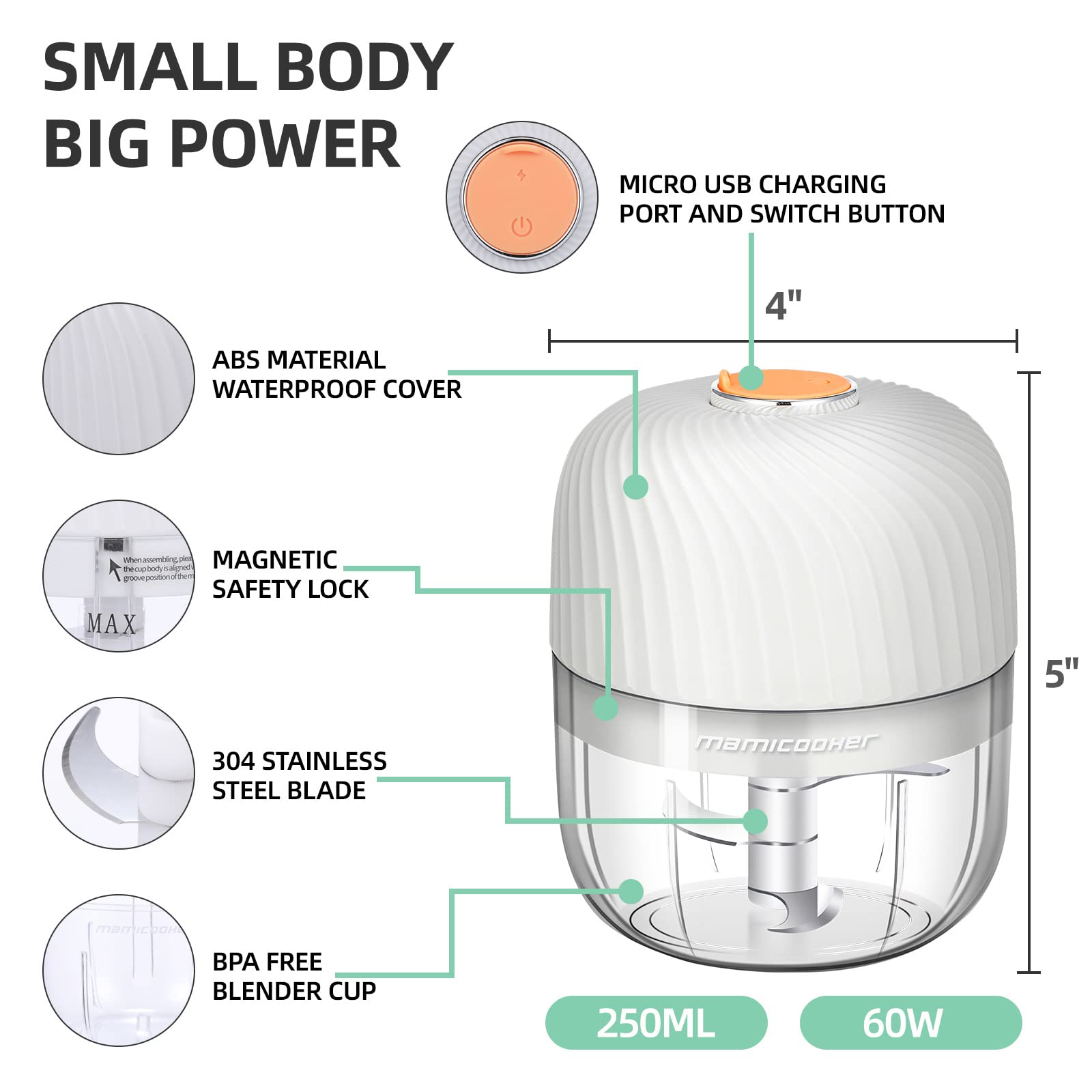 Mamicooker detachable blade for easy cleaning after use.