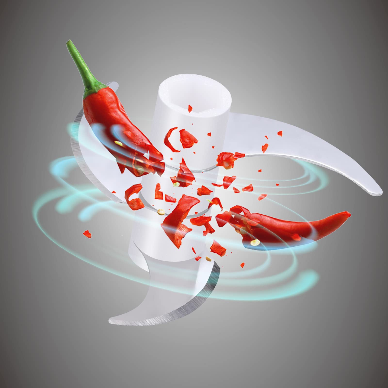 Mamicooker cordless chopper ideal for ginger, chili, and fruits.