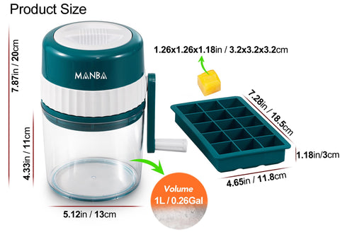 MANBA silicone ice cube tray releases 15 cubes with ease.