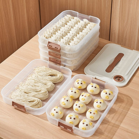 MANHONGYU dumpling storage box ideal for freezing and organizing dumplings.