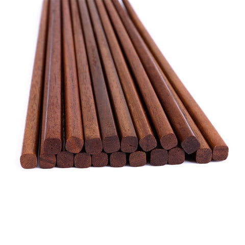 Mannice wooden chopsticks 10-pair set with natural iron wood finish for everyday dining
