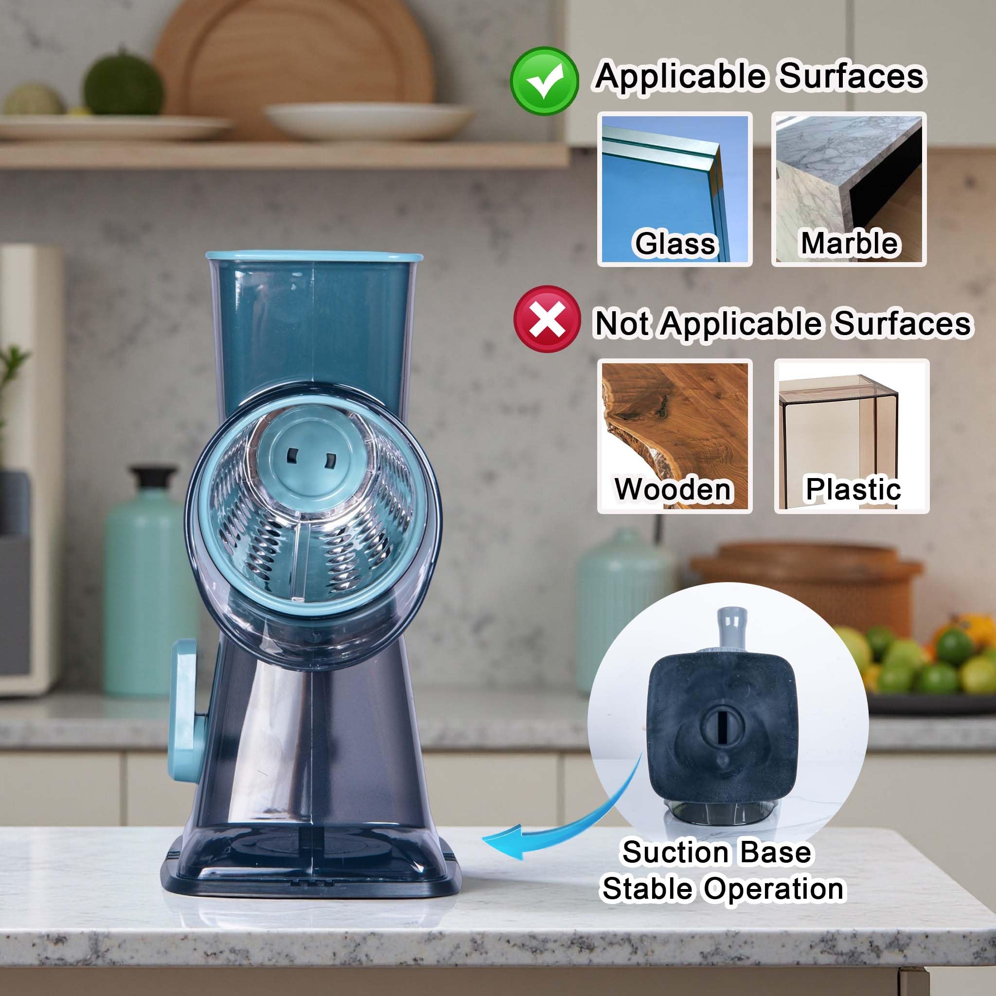 Mannilayco food pusher protects fingers during grating tasks.