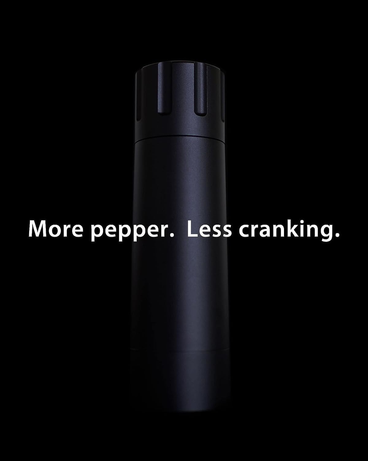 MANNKITCHEN Pepper Cannon grind range lets you go from cracked pepper to powder.