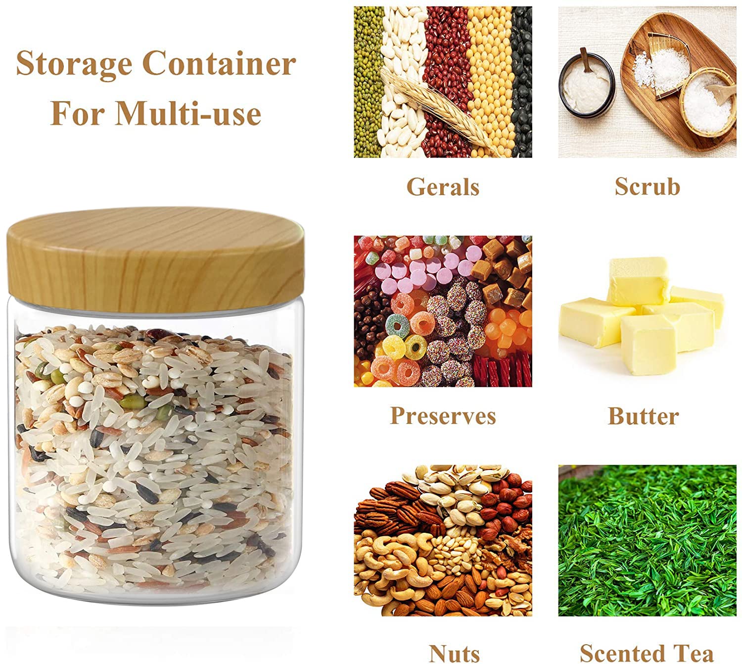 MANSHU 8 oz clear jar for coffee beans and aroma