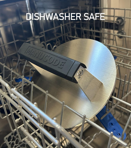 Manucode stainless surface cleans quickly and is dishwasher safe