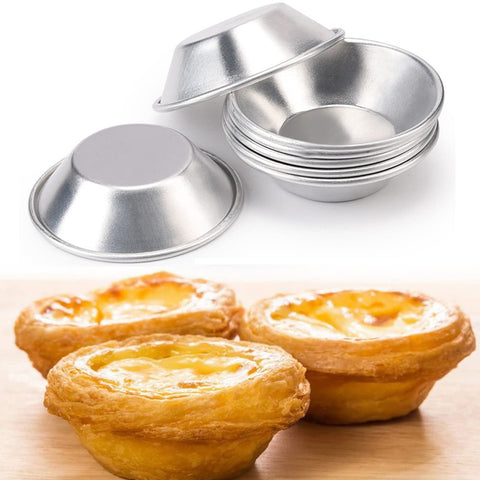 Manwetye versatile molds for egg tarts, quiche, and mini pies.