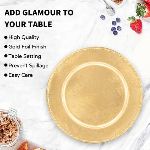 MAONAME elegant gold charger for events, ideal for weddings and celebrations